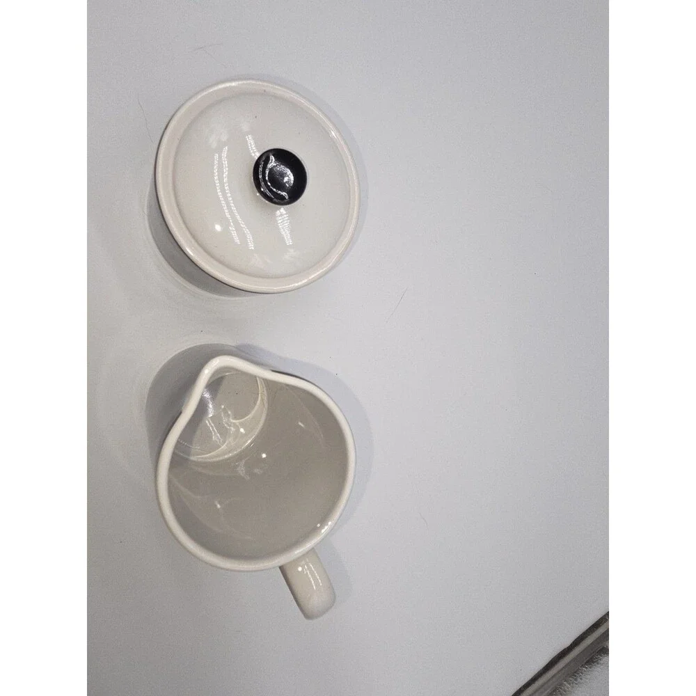 Lot of 2 Nautica Sloane Square Creamer  Sugar Bowl Lid Set  Pattern Tableware